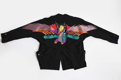 Lot 61 - A good Kansai Yamamoto man's black brushed wool jacket, 1980s