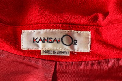 Lot 62 - A Kansai Yamamoto man's red suede and wool rodeo jacket, 1980s