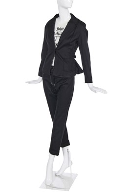 Lot 216 - A Galliano's Girl black trouser suit, 1991