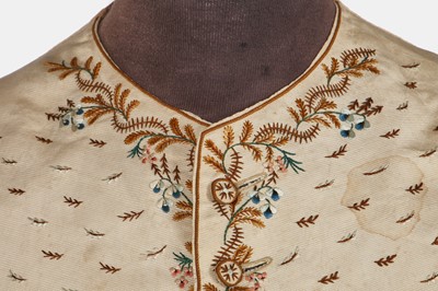 Lot 2 - A gentleman's ivory silk embroidered waistcoat, 1770s