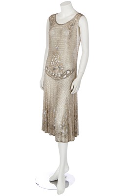 Lot 362 - A fine beaded ivory tulle flapper/bridal gown, circa 1929