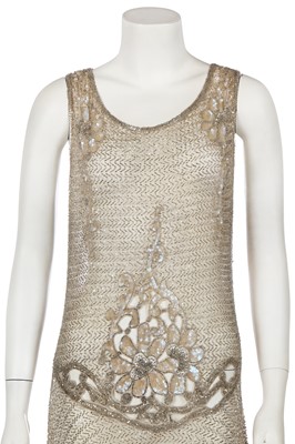 Lot 362 - A fine beaded ivory tulle flapper/bridal gown, circa 1929