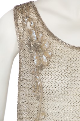 Lot 362 - A fine beaded ivory tulle flapper/bridal gown, circa 1929