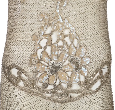 Lot 362 - A fine beaded ivory tulle flapper/bridal gown, circa 1929