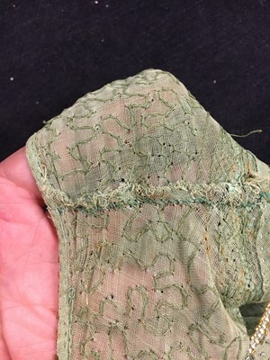 Lot 383 - A fine beaded green muslin flapper dress, circa 1928