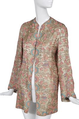 Lot 472 - An embroidered and beaded lamé jacket, French, mid-1920s