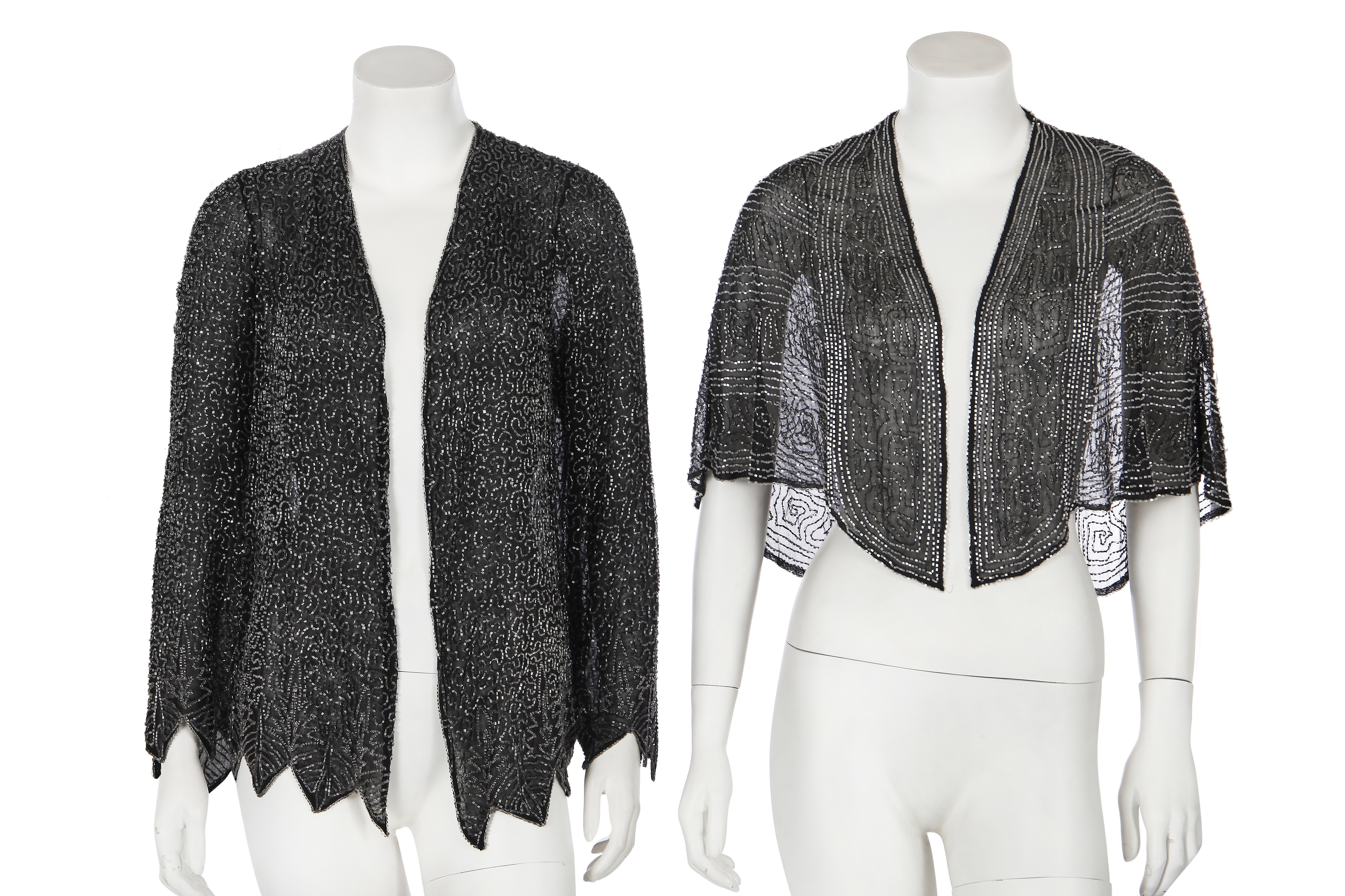Lot 388 - A beaded muslin jacket and a beaded muslin