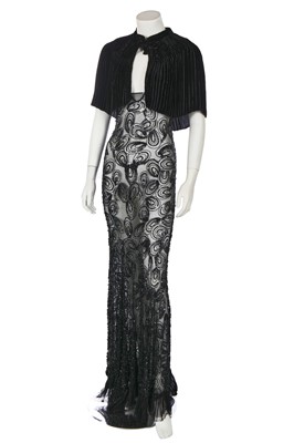 Lot 339 - A sequined evening gown and capelet, early 1930s