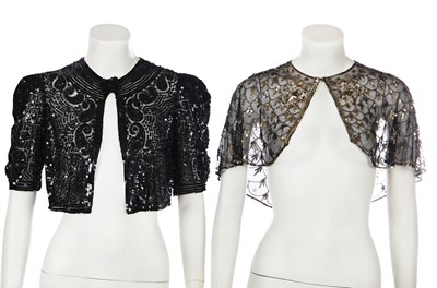 Lot 348 - A group of sequined capes and boleros, 1930s