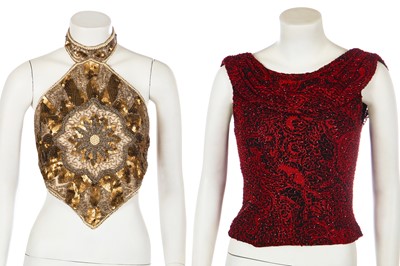 Lot 332 - A group of beaded evening wear, 1940s and later
