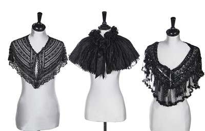 Lot 414 - A group of black evening wear, 1890-1900