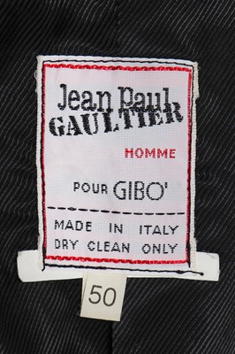Lot 49 - A Jean Paul Gaultier men's beaded pinstripe jacket, ‘La Concierge Est Dans L'Escalier/The Modern Retros’ collection, Spring-Summer 1988