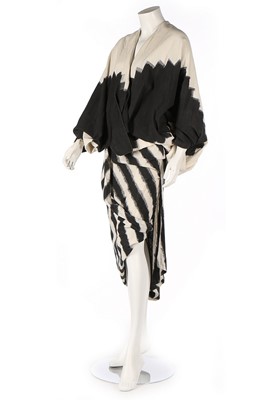 Lot 417 - An Issey Miyake black and white ikat weave...