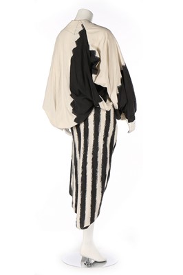 Lot 417 - An Issey Miyake black and white ikat weave...