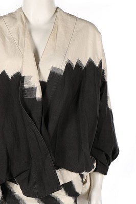 Lot 417 - An Issey Miyake black and white ikat weave...