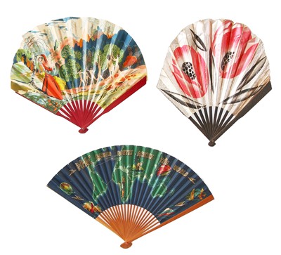 Lot 392 - A group of advertising and printed fans, mainly 1920s