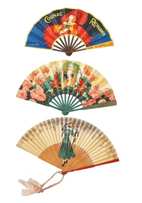 Lot 392 - A group of advertising and printed fans, mainly 1920s