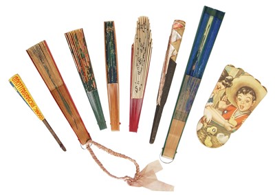 Lot 392 - A group of advertising and printed fans, mainly 1920s