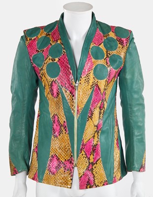 Lot 19 - A Mr Fish man's leather and snakeskin jacket, late 1960s