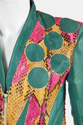 Lot 19 - A Mr Fish man's leather and snakeskin jacket, late 1960s