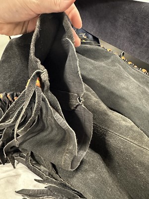 Lot 20 - A man's fringed charcoal grey suede ensemble, 1960s
