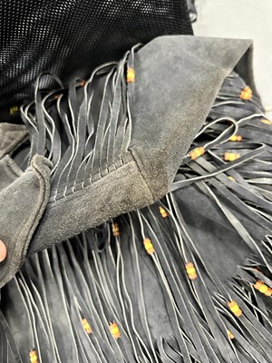 Lot 20 - A man's fringed charcoal grey suede ensemble, 1960s