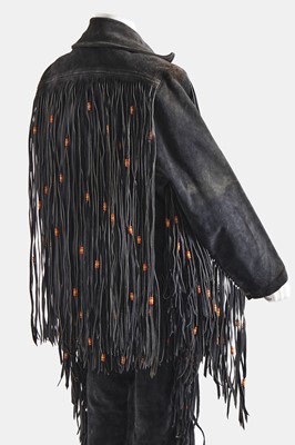 Lot 20 - A man's fringed charcoal grey suede ensemble, 1960s