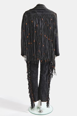 Lot 20 - A man's fringed charcoal grey suede ensemble, 1960s