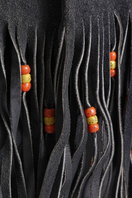 Lot 20 - A man's fringed charcoal grey suede ensemble, 1960s