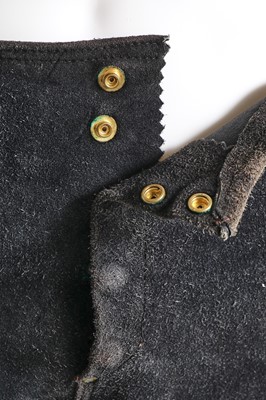 Lot 20 - A man's fringed charcoal grey suede ensemble, 1960s