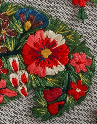 Lot 445 - A fine embroidered square shawl, Delhi, India, 1830s