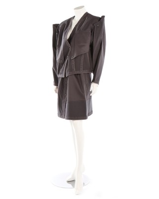 Lot 420 - An Issey Miyake grey cotton drill suit, early...