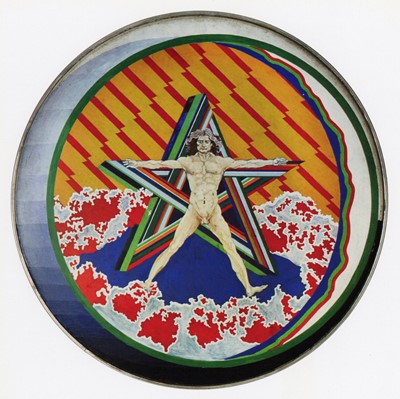 Lot 87 - Limited edition Star Head hand finished screen printed drum heads donated and signed by Nick Mason CBE, Pink Floyd