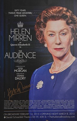 Lot 79 - Dame Helen Mirren DBE: a signed programme and signed rare poster for the Broadway theatre production of ''The Audience' (2015)