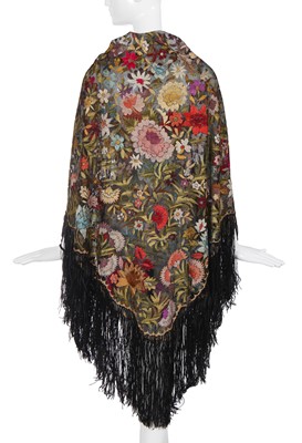 Lot 469 - A Beauvais embroidered shawl, French, circa 1920