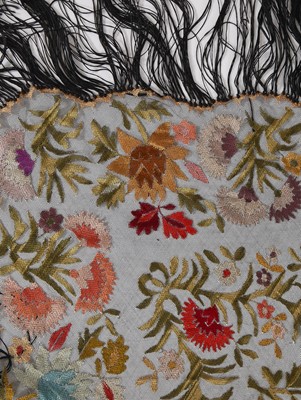 Lot 469 - A Beauvais embroidered shawl, French, circa 1920