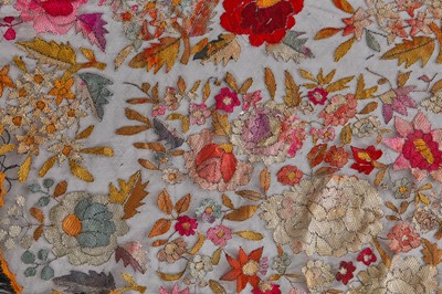 Lot 470 - A Beauvais embroidered net shawl, French, circa 1920