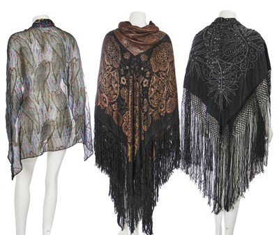 Lot 395 - A group of shawls and stoles, mainly 1920s