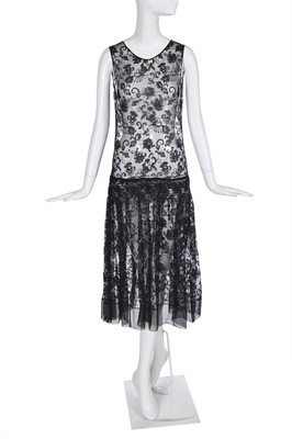 Lot 119 - An Alexander McQueen black floral lace dress, circa 1998