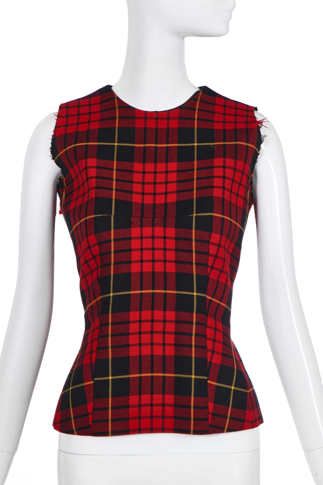 Lot 118 - An Alexander McQueen tartan wool bodice, 'Joan' commercial collection, Autumn-Winter 1998-1999