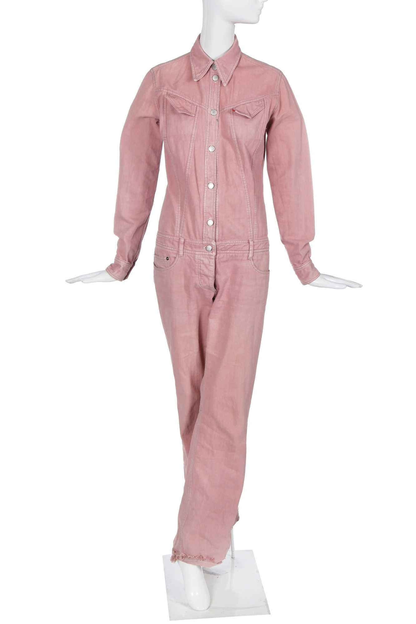 Lot 117 An Alexander McQueen pink denim jumpsuit