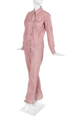 Lot 117 - An Alexander McQueen pink denim jumpsuit showpiece, 'The Overlook' collection, Autumn-Winter 1999-2000