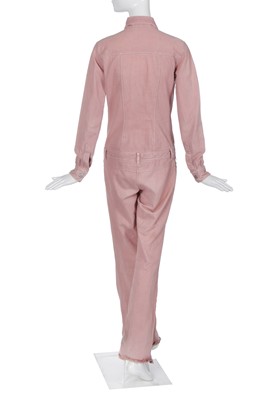 Lot 117 - An Alexander McQueen pink denim jumpsuit showpiece, 'The Overlook' collection, Autumn-Winter 1999-2000