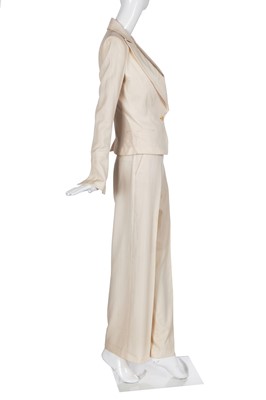 Lot 115 - An Alexander McQueen ivory pinstripe wool suit, 'Eye' collection, Spring-Summer 2000