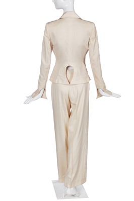 Lot 115 - An Alexander McQueen ivory pinstripe wool suit, 'Eye' collection, Spring-Summer 2000