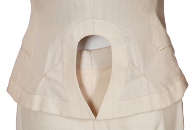 Lot 115 - An Alexander McQueen ivory pinstripe wool suit, 'Eye' collection, Spring-Summer 2000