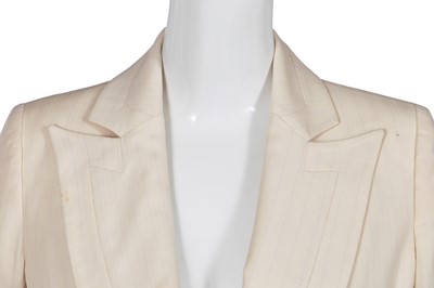 Lot 115 - An Alexander McQueen ivory pinstripe wool suit, 'Eye' collection, Spring-Summer 2000