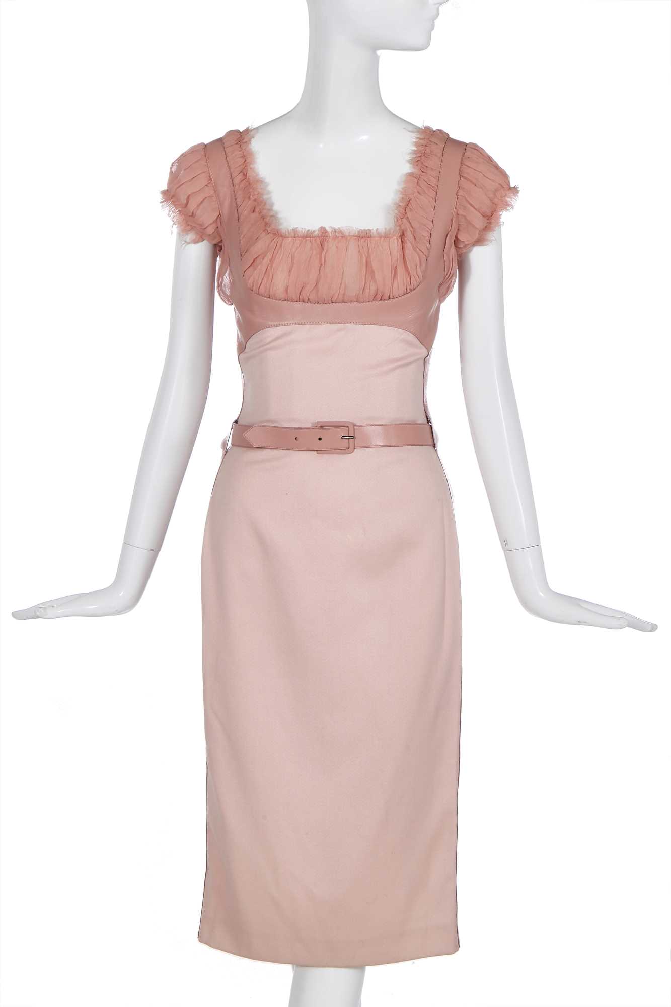 Lot 108 - An Alexander McQueen pink wool showpiece dress, 'Supercalifragilistic' collection, Autumn-Winter 2002-03