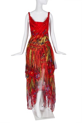 Lot 107 - An Alexander McQueen feather print evening gown, 'Irere' commercial collection, Spring-Summer, 2003