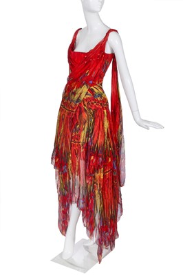 Lot 107 - An Alexander McQueen feather print evening gown, 'Irere' commercial collection, Spring-Summer, 2003